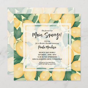 Main Squeeze Lemons Bridal Shower Invitation