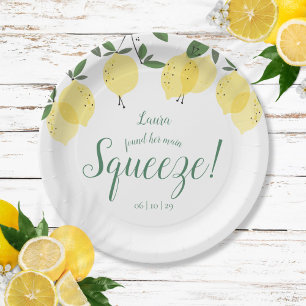 Main Squeeze Lemons Bridal Shower Paper Plate
