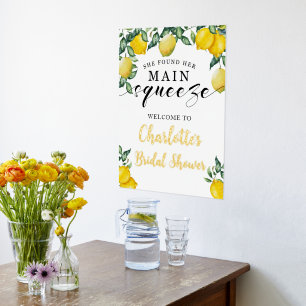 Main Squeeze Lemons Bridal Shower Welcome gold foi Foil Prints