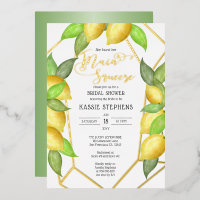 Main Squeeze Lemons Geometric Bridal Shower -Gold