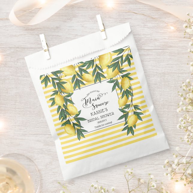 Main Squeeze Lemons Tropical Bridal Shower Favour  Favour Bag (Clipped)