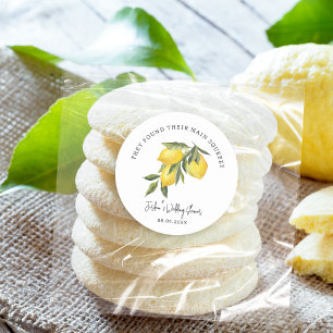 Main Squeeze Lemons Wedding or Bridal Shower Classic Round Sticker