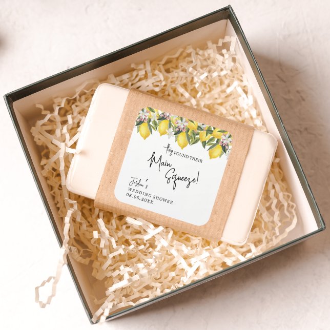 Main Squeeze Lemons Wedding or Bridal Shower Square Sticker (Creator Uploaded)