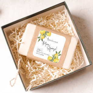 Main Squeeze Lemons Wedding or Bridal Shower Square Sticker