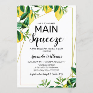 Main squeeze line art bridal shower invitation