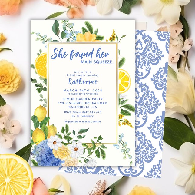 Main squeeze mediterranean lemon bridal shower invitation (Creator Uploaded)