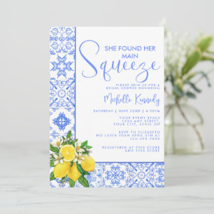 Main Squeeze Mediterranean Lemon Bridal Shower Invitation