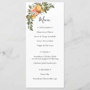 Main Squeeze Orange Bridal Shower Menu