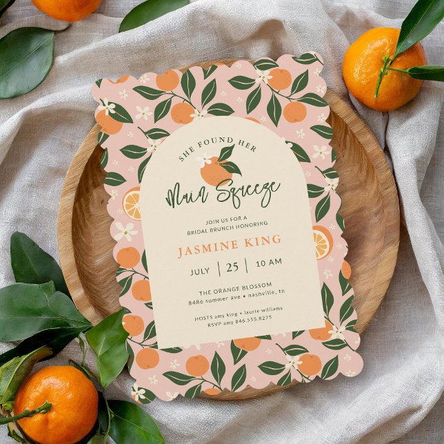Main Squeeze Orange Citrus Bridal Brunch Invitation (Creator Uploaded)