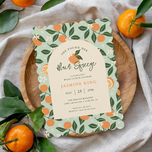 Main Squeeze Orange Citrus Bridal Shower Invitation