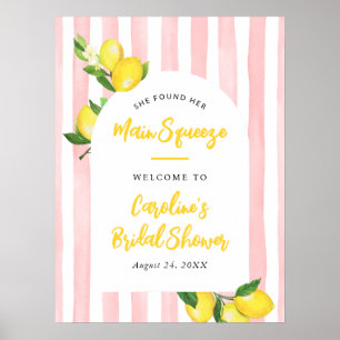 Main Squeeze Summer Lemon Bridal Shower Welcome Poster