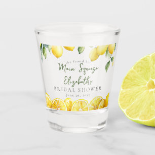 Main Squeeze Watercolor Lemon Citrus Bridal Shower Shot Glass