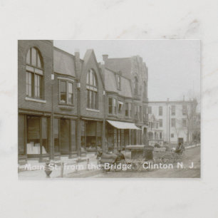 Main St., Clinton, New Jersey 1909 Postcard