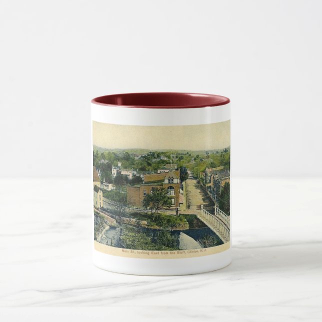 Main St. from Bluff, Clinton, NJ Vintage Mug (Center)