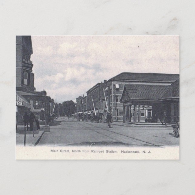 Main St., Hackensack, New Jersey Vintage Postcard (Front)