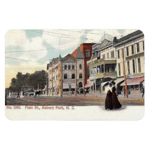 Main Street, Asbury Park, NJ Vintage Postcard Magnet