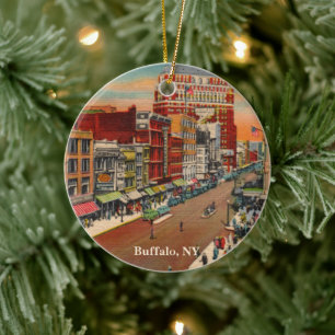 Main Street - Buffalo, NY Vintage Ceramic Ornament