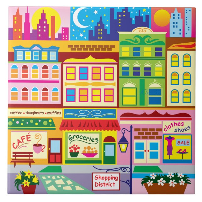 Main Street Colours Ceramic Tile (Front)
