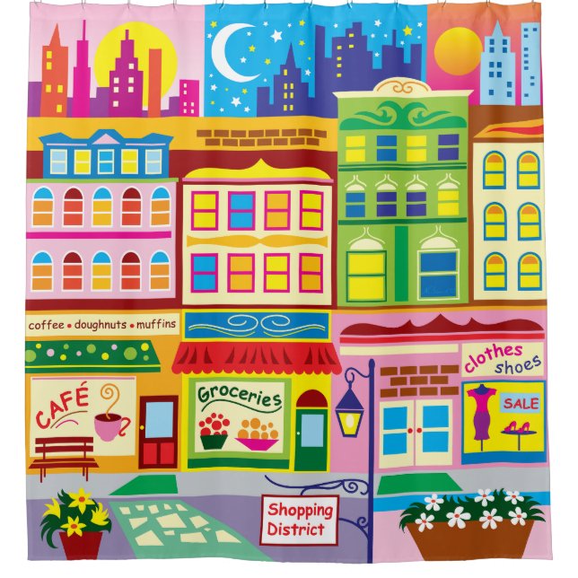 Main Street Colours Shower Curtain (Front)