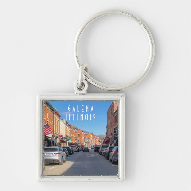 Main Street Galena Illinois Key Ring (Front)