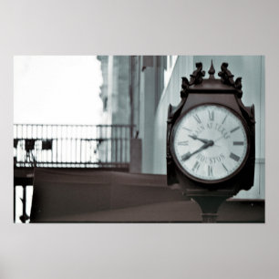 Main Street, Houston Clock Poster