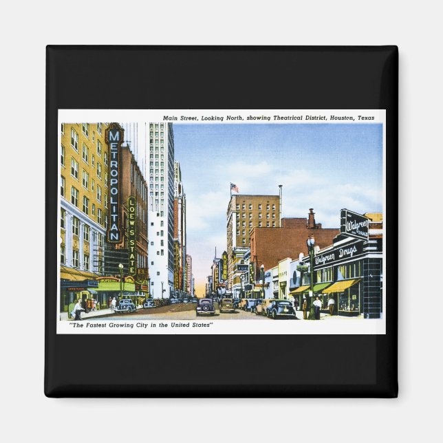 Main Street, Houston, Texas Magnet (Front)