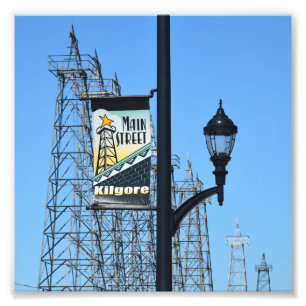Main Street, Kilgore, Texas, Oil Derricks Photo Print