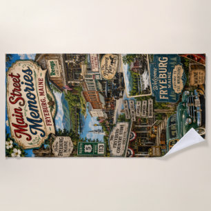 Main Street Memories Fryeburg Maine Beach Towel