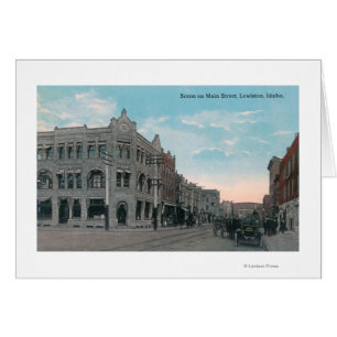 Main Street Scene with Horse Carriages and