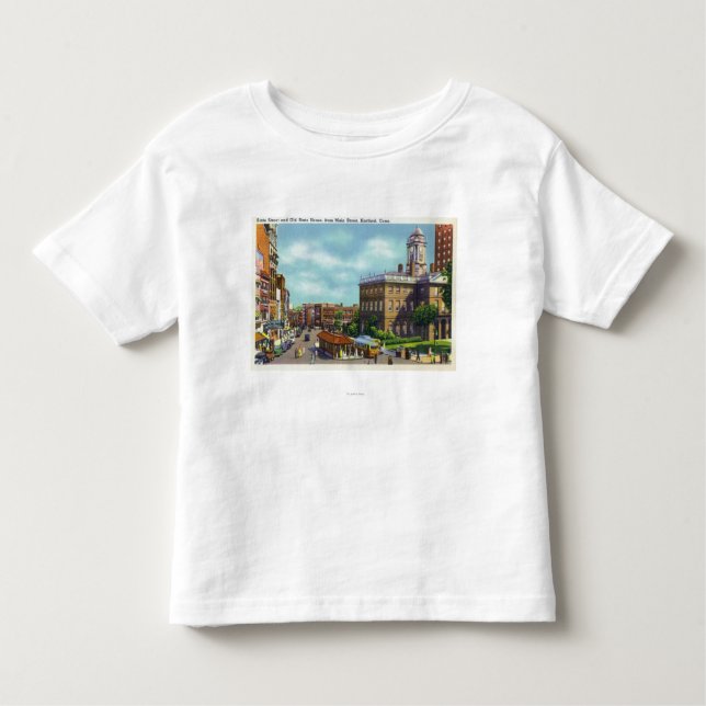 Main Street View of State Street & Old State Toddler T-Shirt (Front)