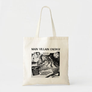 Main Villain Energy Vintage Comic Black & White Tote Bag