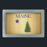 Maine 1901 flag belt buckle<br><div class="desc">First official flag to be used by the State</div>