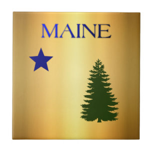 Maine (1901) flag ceramic tile