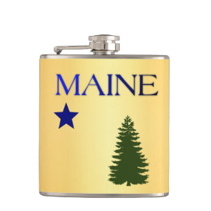 Maine 1901 flag hip flask