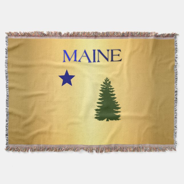 Maine 1901 flag throw blanket (Front)