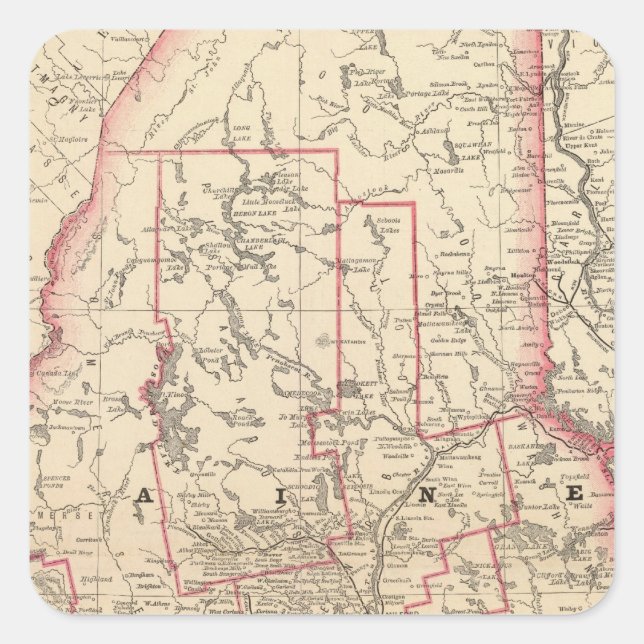 Maine 6 square sticker (Front)