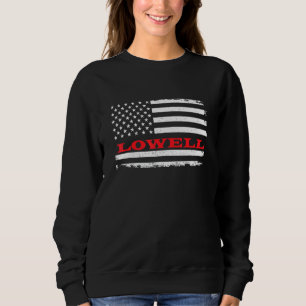 Maine American Flag Lowell Usa Patriotic Souvenir Sweatshirt