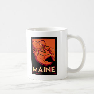 Maine art deco retro travel poster coffee mug