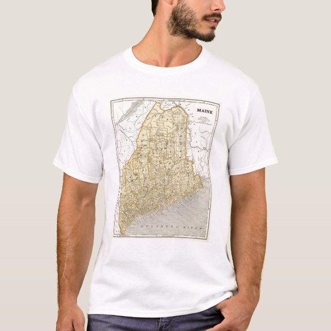 Maine Atlas Map T-Shirt (Front)