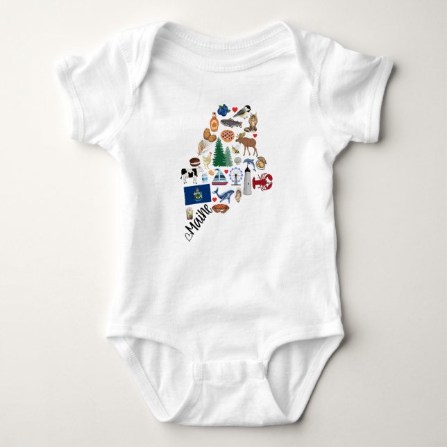 Maine baby clothing bodysuit (Front)