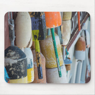 Maine, Bar Harbour. Colourful lobster trap buoys Mouse Pad
