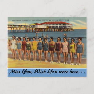 Maine, Bathing Beauties, Old Orchard Beach Postcard