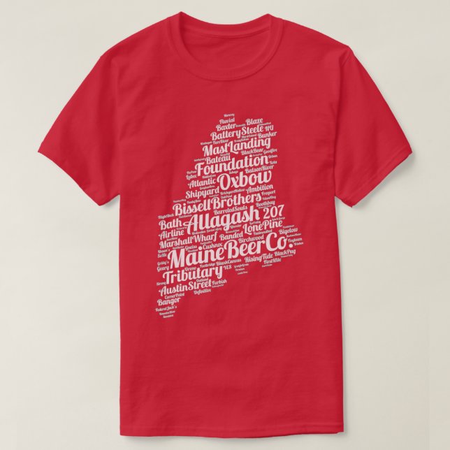 Maine Breweries Beer Drinking Alcohol T-Shirt (Design Front)