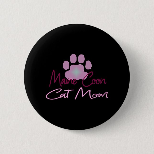 Maine cat mum 6 cm round badge (Front)