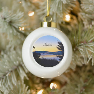 Maine Ceramic Ball Ornament
