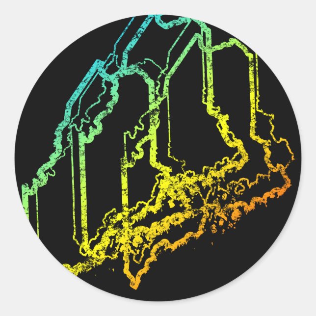 maine chill blur classic round sticker (Front)
