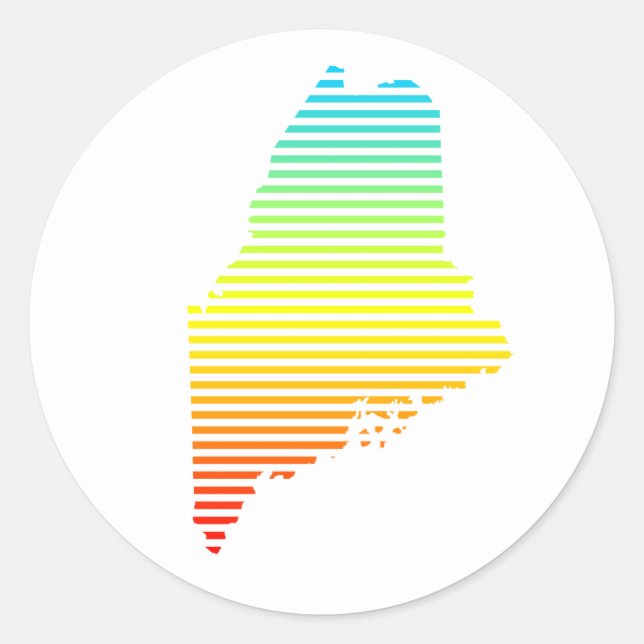maine chill fade classic round sticker (Front)