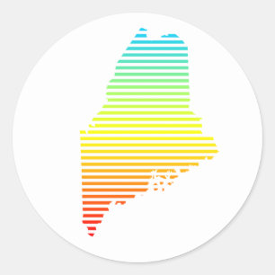 maine chill fade classic round sticker