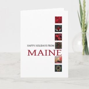 Maine Christmas Card with ornaments