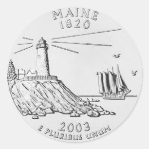 Maine Classic Round Sticker